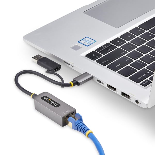 StarTech.com 2.5GbE USB-C till Ethernet-adapter med USB-A-omvandlare