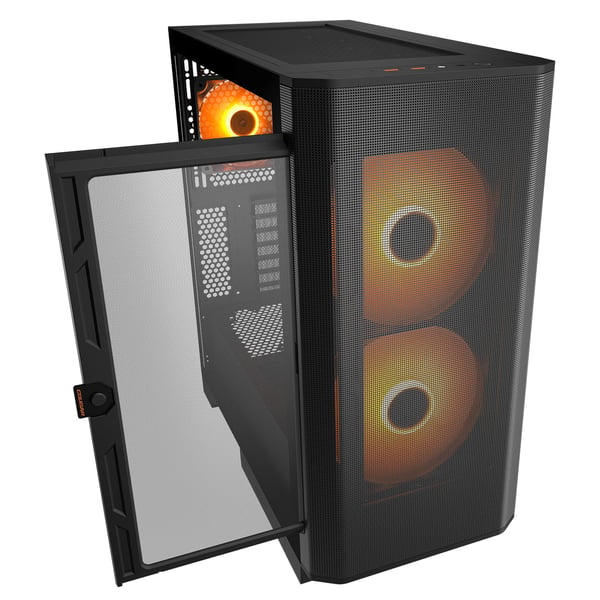 Cougar Kabinet Midi-Tower Airface FLO ARGB Sort - Midi/Minitower - ATX
