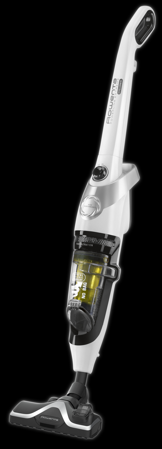 Rowenta Powerline Extreme RH8147 Skaftdammsugare AC Torr Mikro Utan påse 0,9 l 750 W Vit, Gul