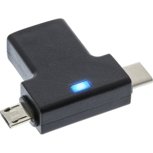 InLine 35804 kabel kønsskifter USB type C male / micro USB male USB Type C, Micro-USB Sort