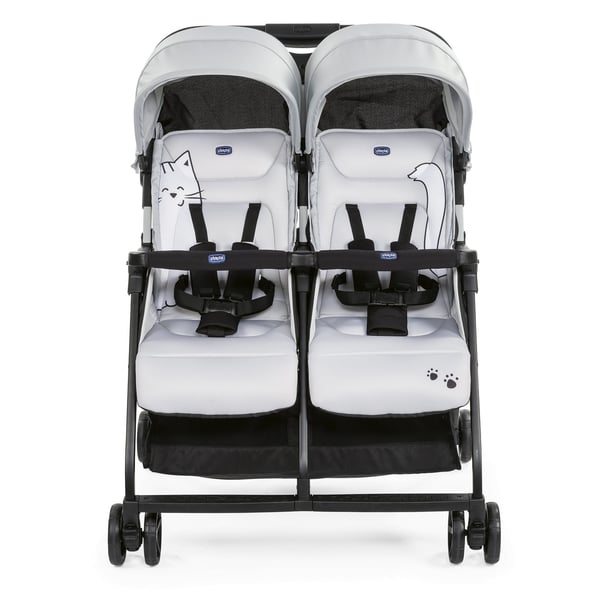 Chicco Ohlala Twin Syskonvagn sida-vid-sida 2 sittplatser Silver