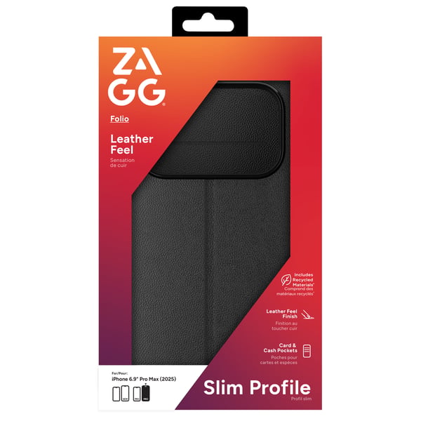 ZAGG Folio mobiltelefon etui 17,5 cm (6.9") Folie Sort