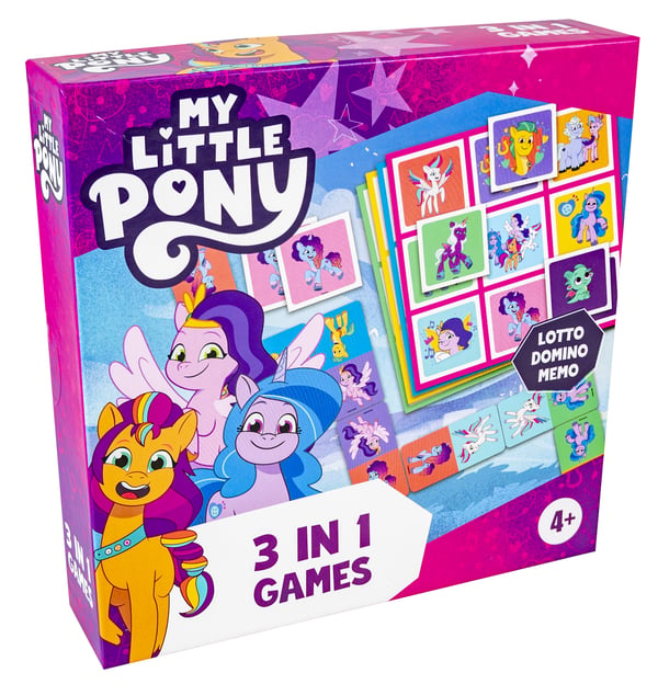 Tactic Peppa Pig My Little Pony 3 in 1 Lotto, Domino, Memo