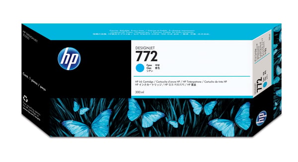 HP 772 DesignJet -mustekasetti, syaani, 300 ml