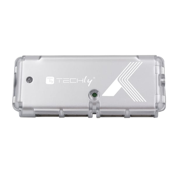 Techly IUSB2-HUB599TY keskitin USB 2.0 480 Mbit/s Harmaa
