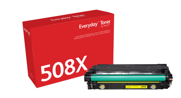 Everyday™ Keltainen Toner by Xerox compatible with HP 508X (CF362X), High capacity Everyday™ Keltainen Toner by Xerox compatible with HP 508X (CF362X), High capacity