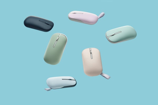 ASUS Marshmallow Mouse MD100 datormöss Kontor Ambidextrous Trådlös RF + Bluetooth Optisk 1600 DPI