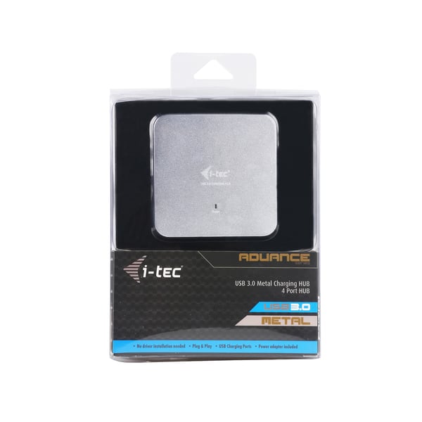 i-tec Metal U3HUBMETAL4 gränssnittshubbar USB 3.2 Gen 1 (3.1 Gen 1) Type-A 5000 Mbit/s Silver