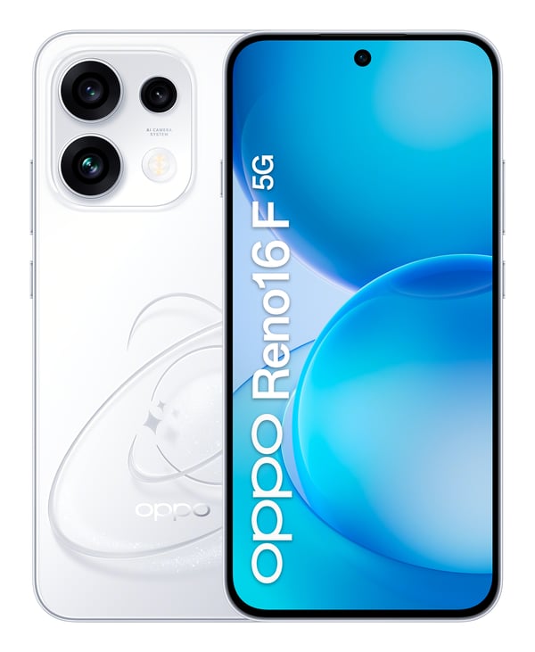 OPPO Reno16 F 5G 16,7 cm (6.57") Dubbla SIM-kort Android 16.0 USB Type-C 8 GB 256 GB 6500 mAh Vit