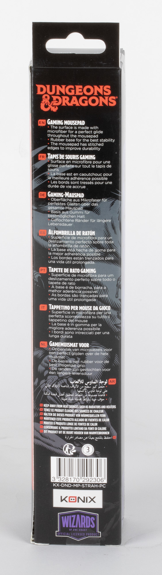 Konix KX DND MOUSEPAD CURSE OF STRAHD Spelmusmatta Lila, Röd