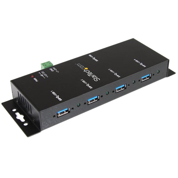StarTech.com Monterbar 4 Port Industrielt USB 3.0 SuperSpeed Hub inkl. Strømforsyning