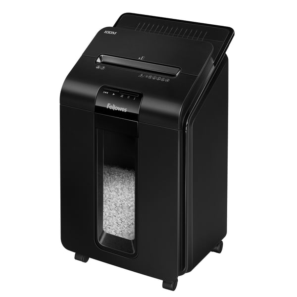 Fellowes AutoMax 100M dokumentförstörare Partikelsnitt 22 cm Svart