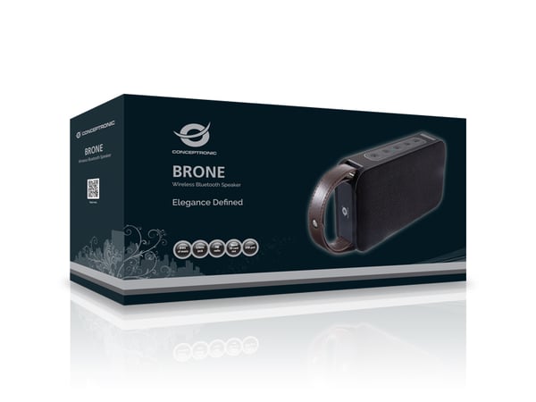 Conceptronic BRONE01B bärbara högtalare och partyhögtalare Bärbar stereohögtalare Svart, brons 10 W