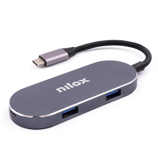 Nilox MINI DOCKING STATION HDMI 3USB PD Dockning USB 3.2 Gen 1 (3.1 Gen 1) Type-C Silver