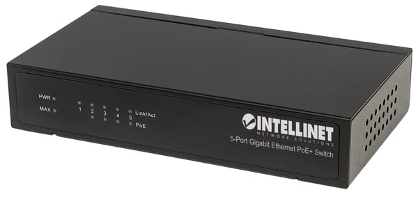 Intellinet 561228 verkkokytkin Hallitsematon Gigabit Ethernet (10/100/1000) Power over Ethernet -tuki Musta