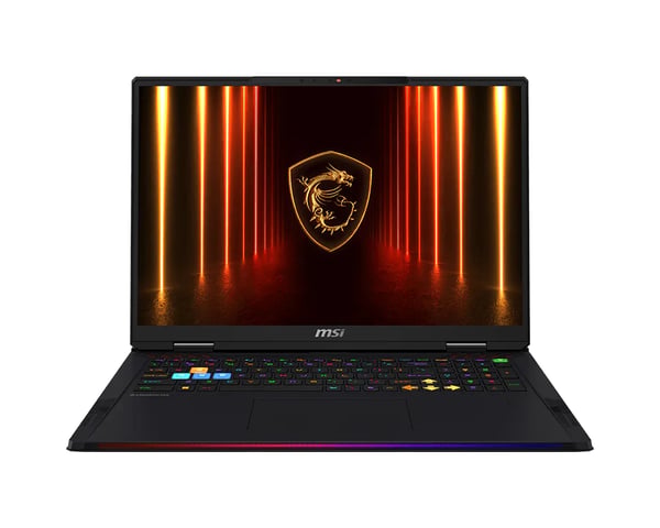 MSI Raider 18 HX AI A2XWIG-229IT Intel Core Ultra 9 285HX Kannettava tietokone 45,7 cm (18") UHD+ 64 GB DDR5-SDRAM 4 TB SSD NVIDIA GeForce RTX 5080 Laptop GPU Wi-Fi 7 (802.11be) Windows 11 Home Musta