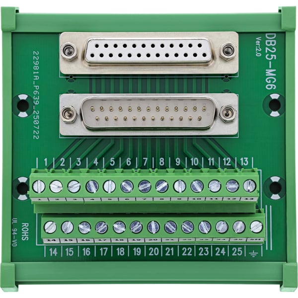 InLine 92502G kabelsamler Terminal block / D-Sub 25 Grøn