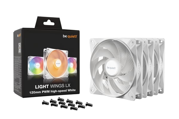 be quiet! LIGHT WINGS LX 120mm PWM High Speed 3-Pack White Computerkabinet Ventilator 12 cm Hvid 3 stk