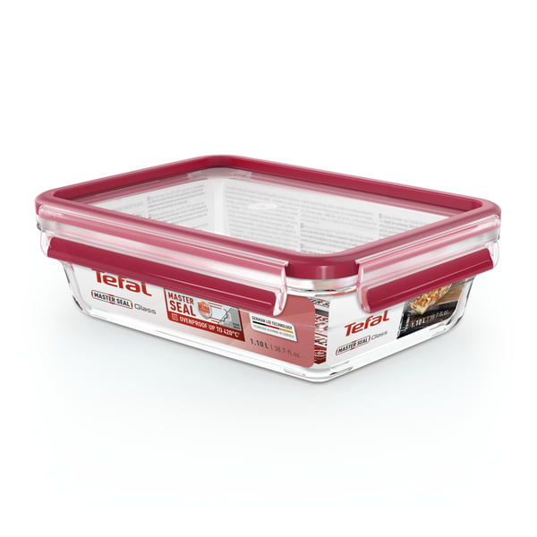 Tefal MasterSeal N10409 Rektangulær Kasse 1,1 L Transparent, Rød 1 stk
