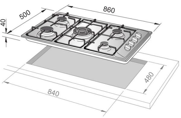 De’Longhi DLI 59 DD spishällar Rostfritt stål Inbyggd 90 cm Gas 5 zone(s)