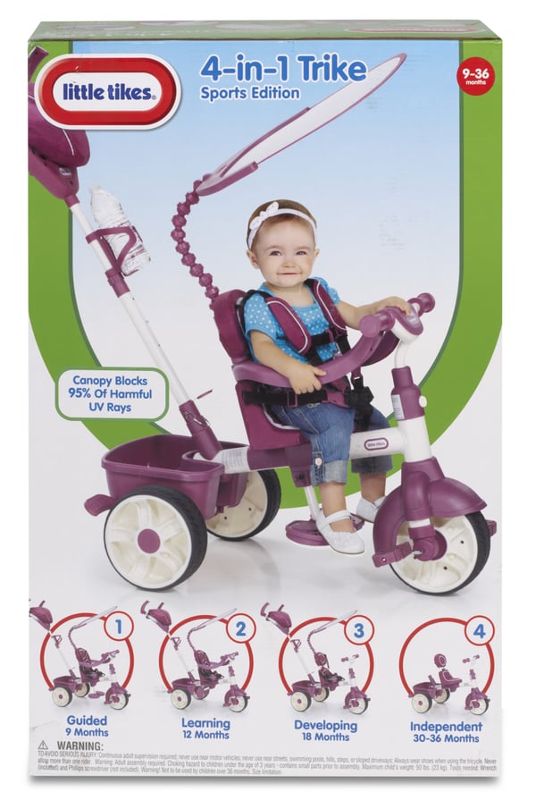 Little Tikes 4 in 1 Sports Edition Trike trehjulet cykel Børn Forside drev Stående