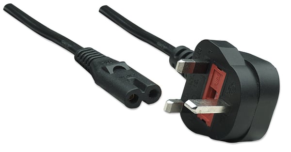 Manhattan 322843 strömkablar Svart 1,8 m Strömkontakt typ G C7 coupler