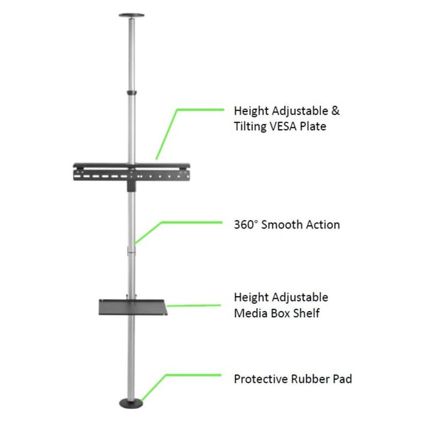 Techly ICA-TR32 tv-beslag 177,8 cm (70") Sølv