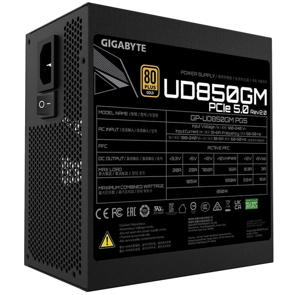 Gigabyte UD850GM PG5 V2 - Strømforsyning (intern) - ATX12V 3.1/ EPS12V