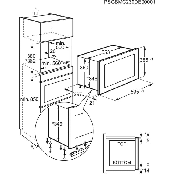 Electrolux KMSD203TMX Sort Grill mikroovn Indbygget 20 L 800 W