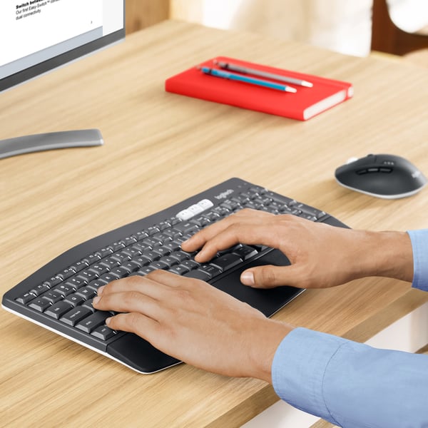 Logitech MK850 Performance tastatur Mus inkluderet Universel RF trådløs + Bluetooth AZERTY Belgisk Sort