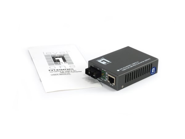 LevelOne FVT-0104TXFC netværksomformer til medie 100 Mbit/s Enkeltilstand Sort
