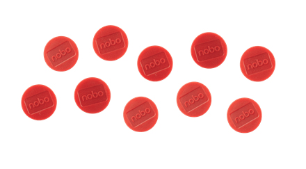 Nobo magnetiske whiteboardmagneter, pakke med 10 stk. 38 mm farvede magneter