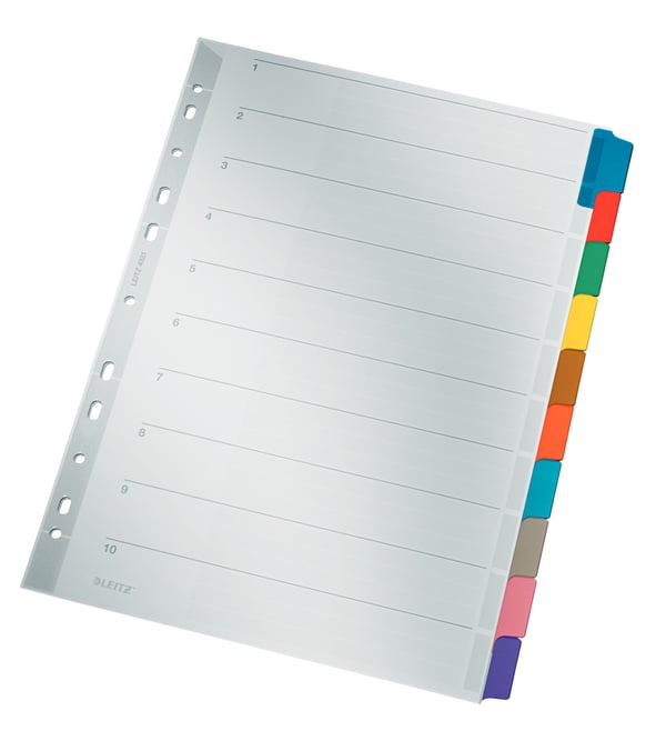 Leitz 43210000 faneskiller Blankt faneindeks Pap Flerfarvet