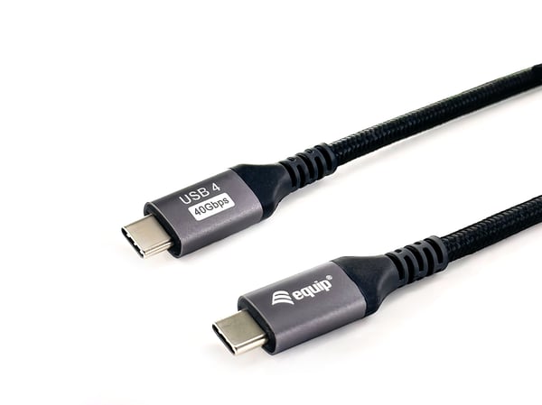 Equip 128383 USB-kablar USB4 Gen 3x2 2 m USB C 40 Gbit/s 240 W Svart