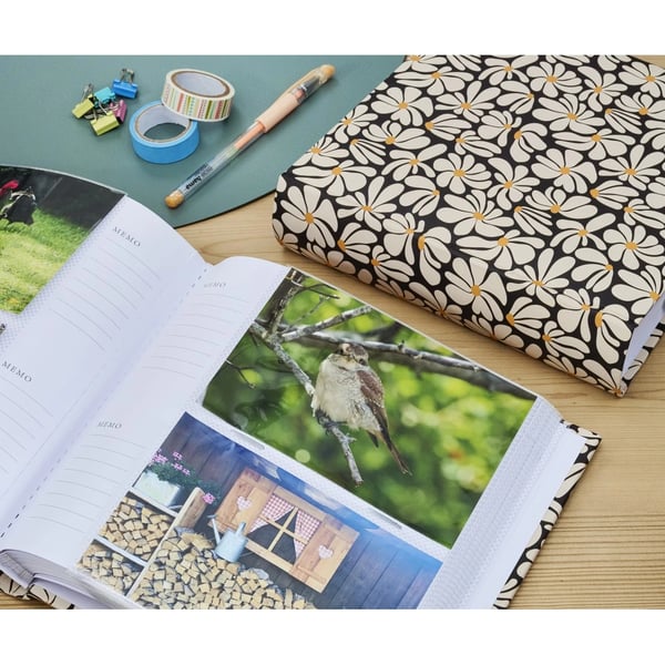 Hama Daisy fotoalbum og arkbeskyttelse Hvid, Gul, Sort 200 ark 10 x 15 cm