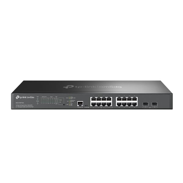 TP-Link Omada SG3218XP-M2 netværksswitch Administreret L2+ 2.5G Ethernet (100/1000/2500) Strøm over Ethernet (PoE) 1U Sort TP-Link Omada SG3218XP-M2 netværksswitch Administreret L2+ 2.5G Ethernet (100/1000/2500) Strøm over Ethernet (PoE) 1U Sort
