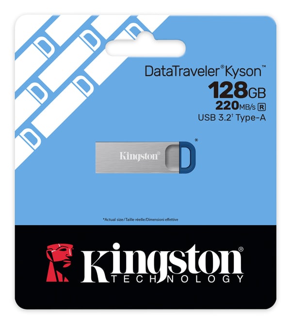 Kingston Technology DataTraveler Kyson USB-sticka 128 GB USB Type-A 3.2 Gen 1 (3.1 Gen 1) Rostfritt stål