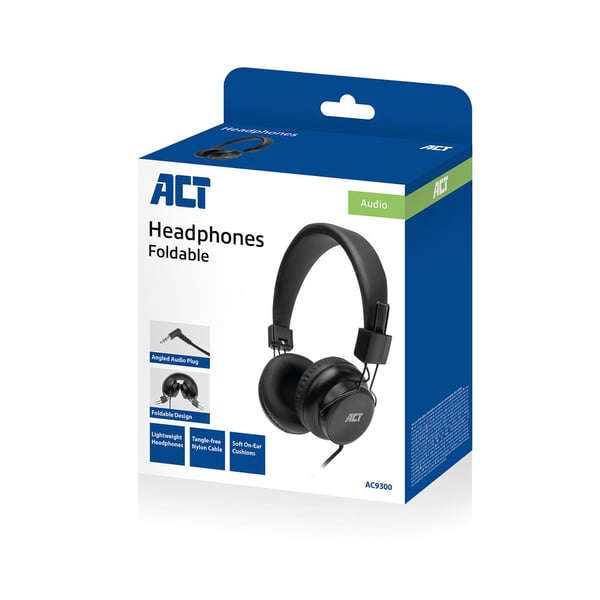 ACT AC9300 hörlur och headset Hörlurar Kabel Huvudband Musik Svart