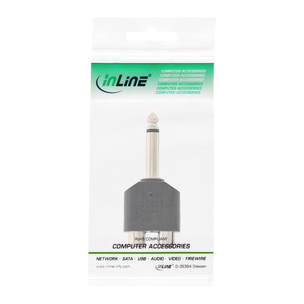 InLine 99339 kabel kønsskifter 6.3mm jack male mono 2xCinch Sort