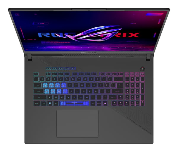 ASUS ROG Strix G18 G814PM-S9012W AMD Ryzen™ 9 7940HX Laptop 45,7 cm (18") 2.5K 16 GB DDR5-SDRAM 1 TB SSD NVIDIA GeForce RTX 5060 Wi-Fi 6E (802.11ax) Windows 11 Home Grå QWERTY Hollandsk