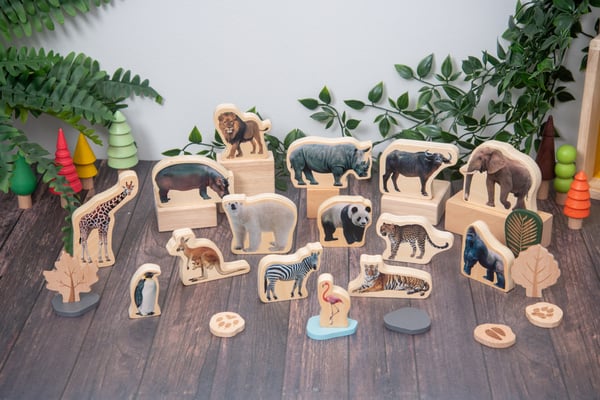 Tickit Wooden Wild Animal Blocks