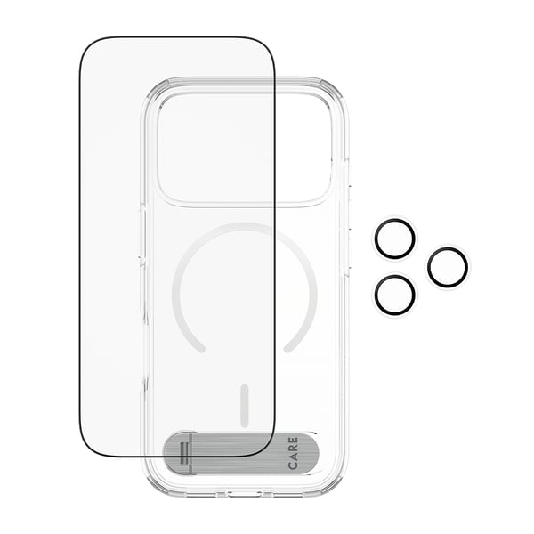 PanzerGlass ® | CARE by ® 3-in-1 Feature Kick Bundle iPhone 17 Pro Genomskinligt skärmskydd Apple 1 styck
