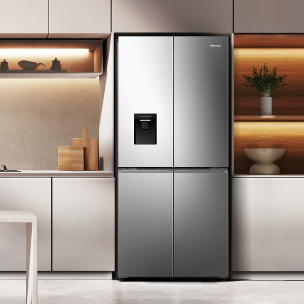 Hisense RQ5P470SMIE køle-/fryseskab Fritstående 482 L Sølv, Rustfrit stål