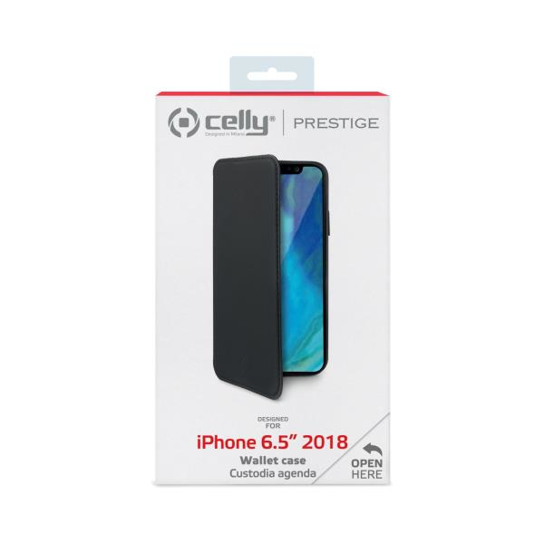 Celly PRESTIGE999BK mobiltelefon etui 16,5 cm (6.5") Tegnebogsetui Sort
