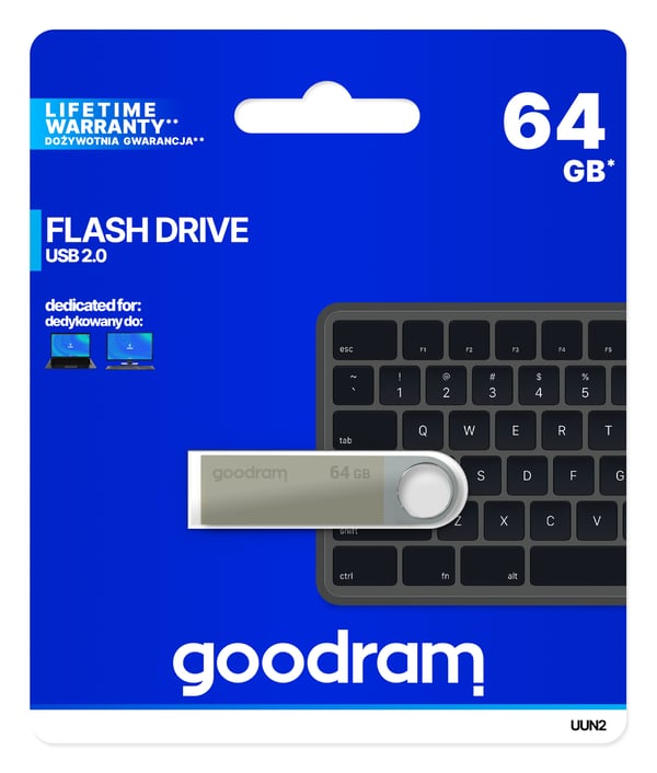 Goodram UUN2 USB-sticka 64 GB USB Type-A 2.0 Silver