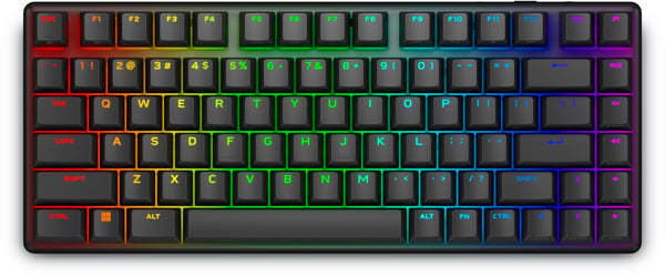 Dell Alienware Pro Trådlöst Gamingtangentbord - Tangentbord - 75% - kompakt TKL - AlienFX Per-Key RGB / 1