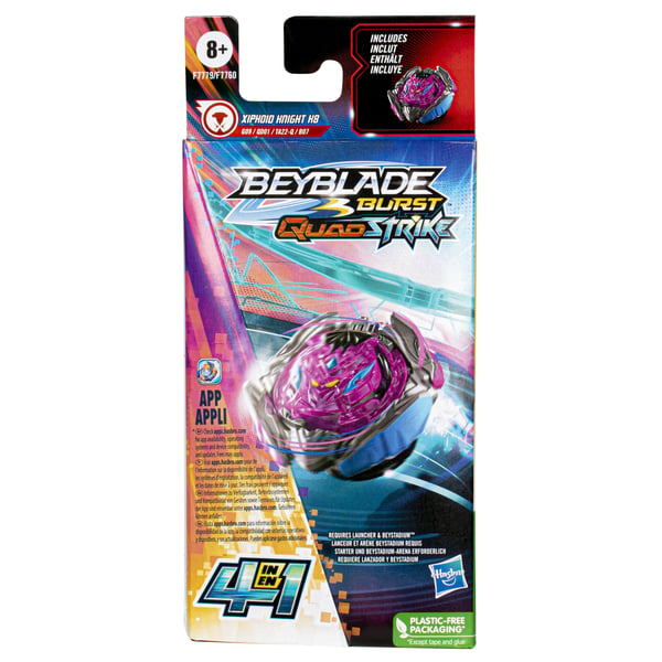 Beyblade Burst QuadStrike F7760EU6 aktivitetsleksak och skicklighetsspel Battle-snurrleksak