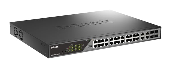 D-Link DSS-200G-28MPP verkkokytkin Hallittu L2 Gigabit Ethernet (10/100/1000) Power over Ethernet -tuki 1U Harmaa