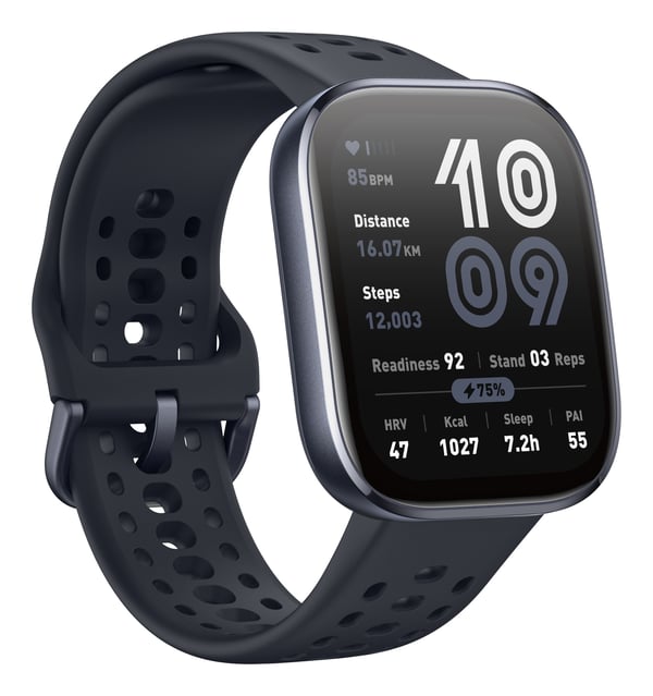 Amazfit Bip 6 Black 5 cm (1.97") AMOLED Digital 390 x 450 pixlar Pekskärm Svart GPS