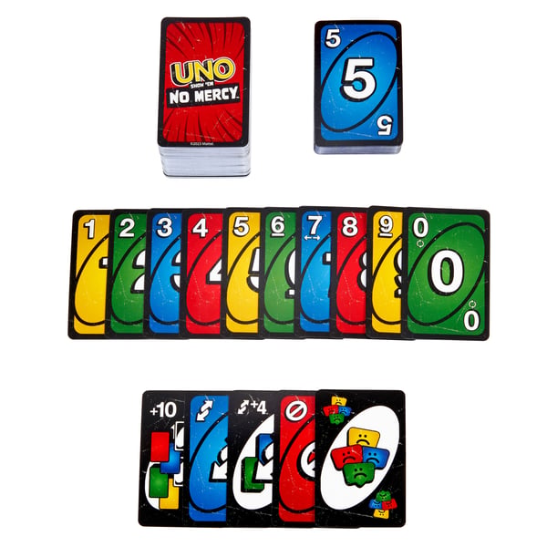Mattel Games UNO Show ’em No Mercy-kortspel för barn, vuxna och familjekväll, fester och resor